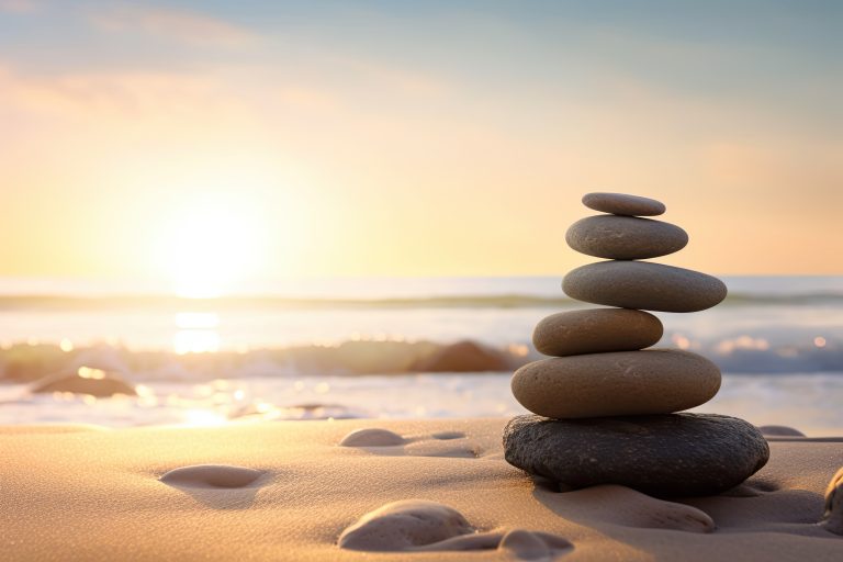 zen stones in perfect balance